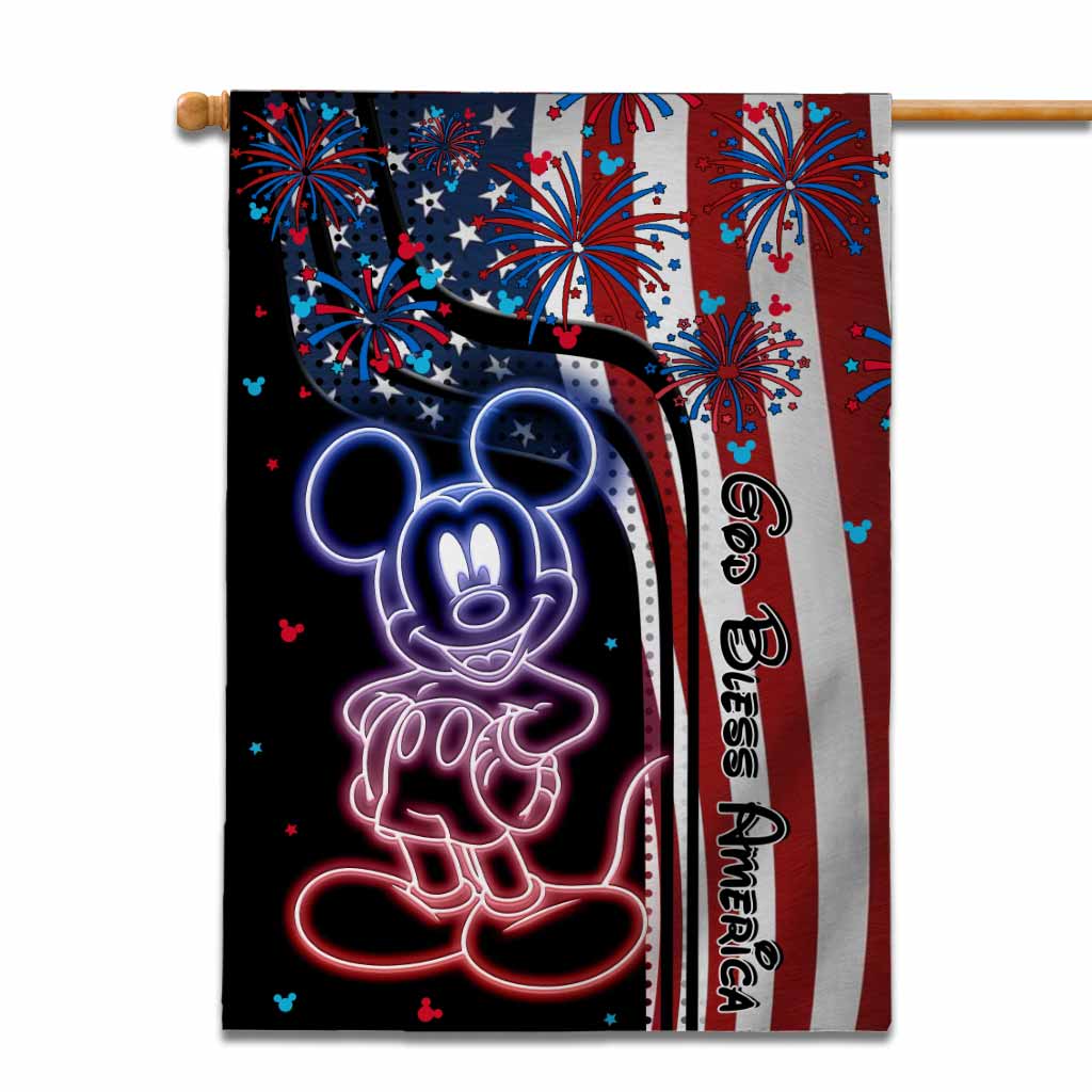 One Nation Under God - Personalized Independence Day Mouse House Flag