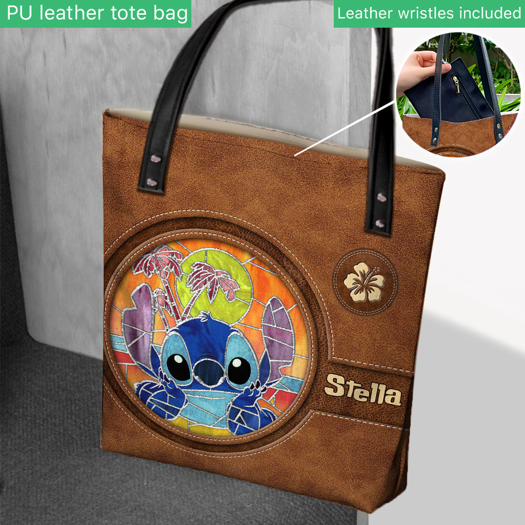 Stained Glass Hawaii - Personalized Ohana Tote Bag