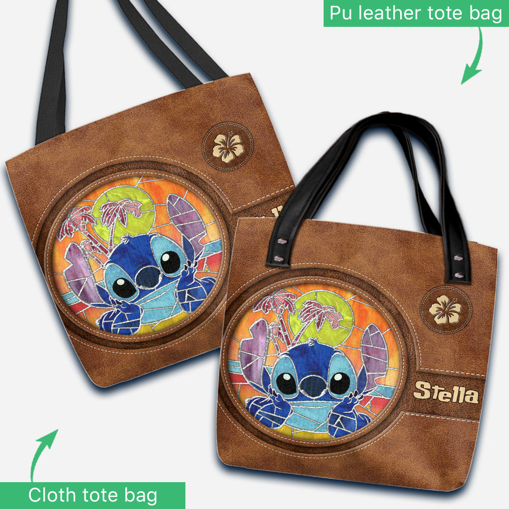 Stained Glass Hawaii - Personalized Ohana Tote Bag