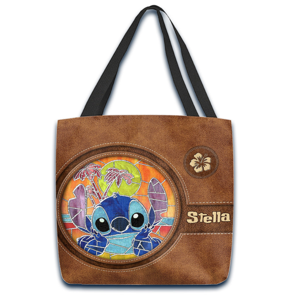 Stained Glass Hawaii - Personalized Ohana Tote Bag