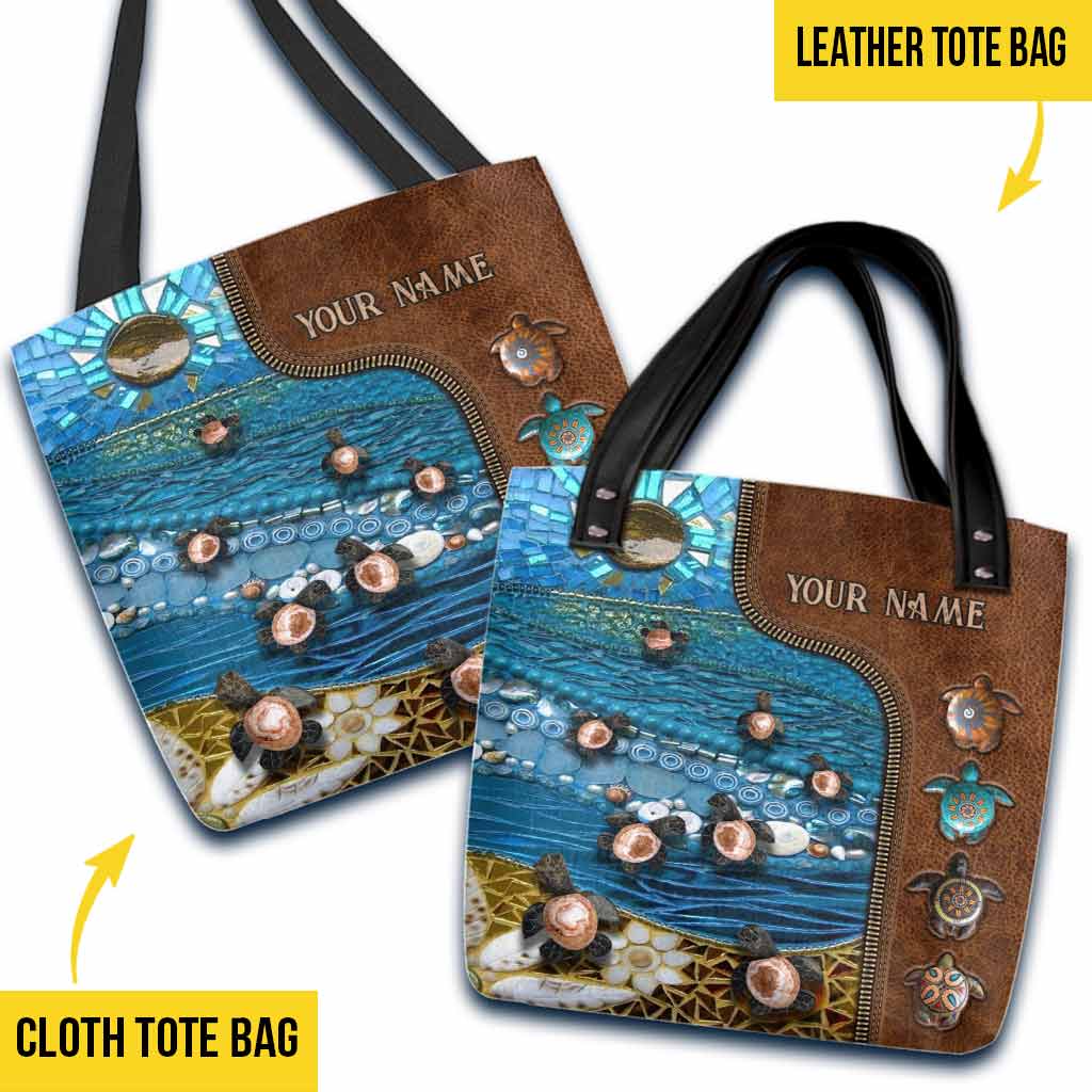 Salty Lil' Beach - Turtle Personalized Tote Bag