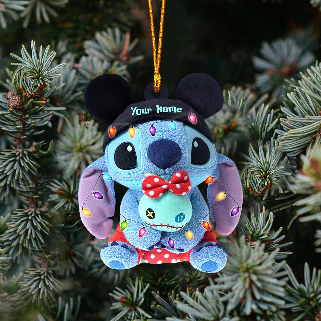 Magical Ohana - Personalized Christmas Mouse Ornament (Printed On Both Sides - Not Stuffed Animal)