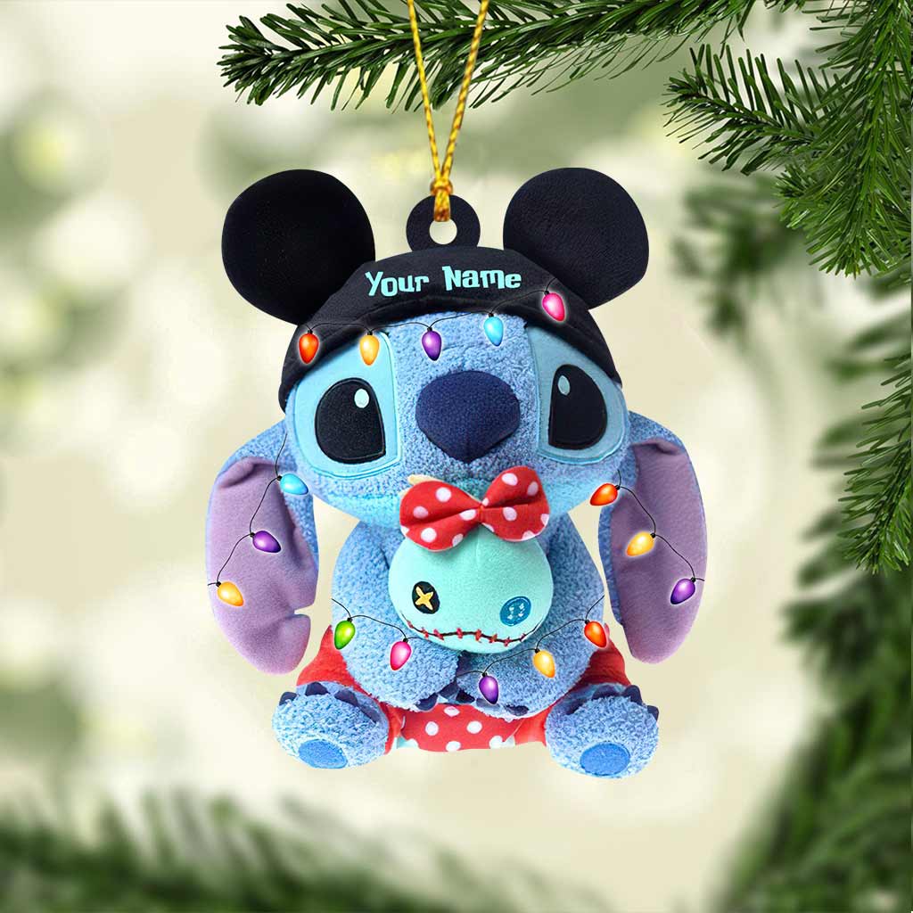 Magical Ohana - Personalized Christmas Mouse Ornament (Printed On Both Sides - Not Stuffed Animal)
