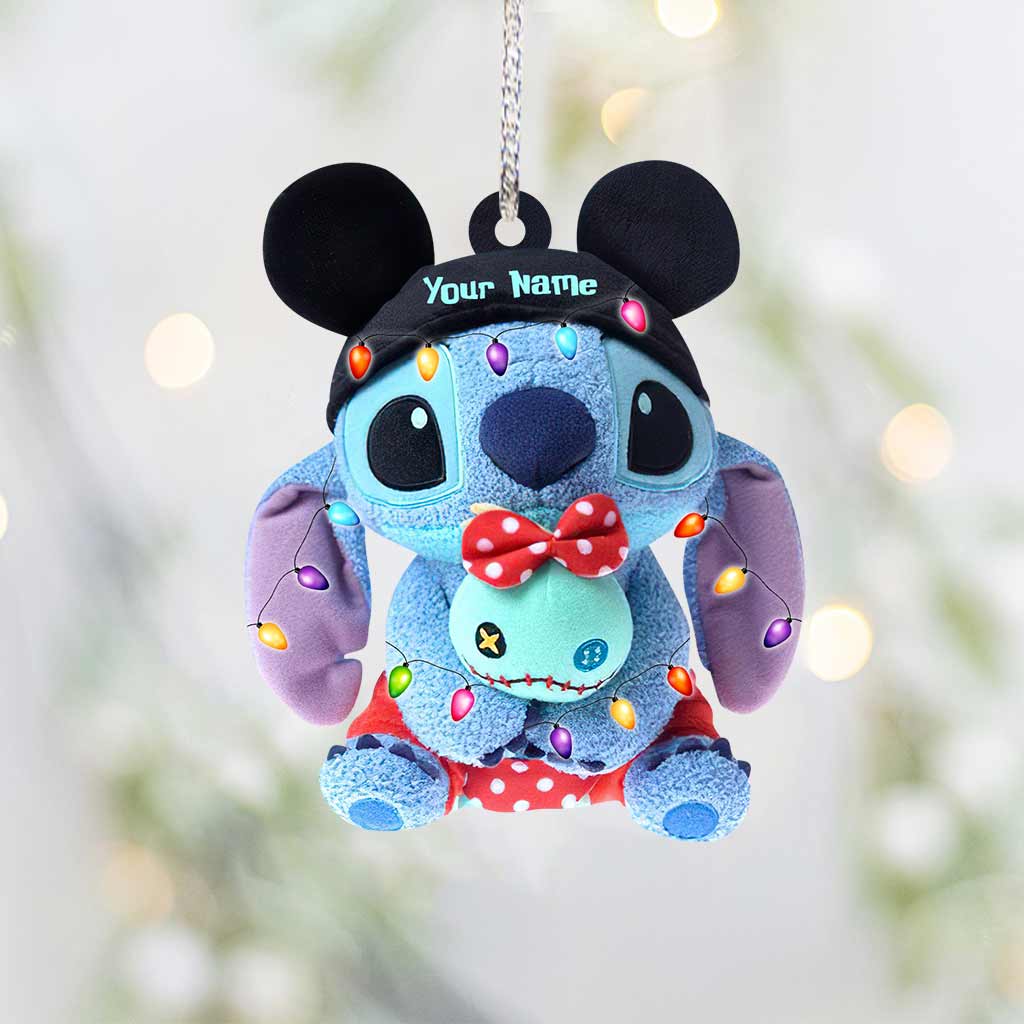 Magical Ohana - Personalized Christmas Mouse Ornament (Printed On Both Sides - Not Stuffed Animal)