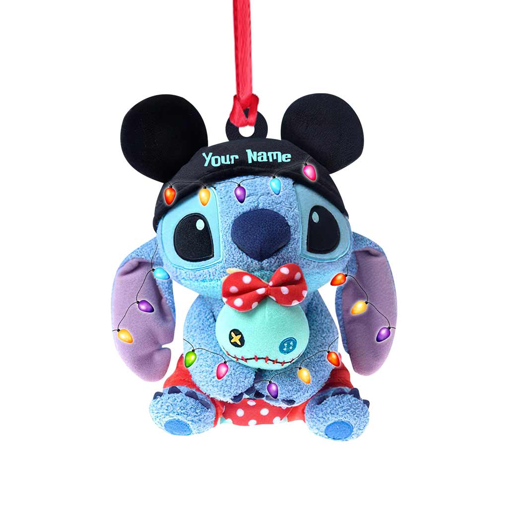 Magical Ohana - Personalized Christmas Mouse Ornament (Printed On Both Sides - Not Stuffed Animal)