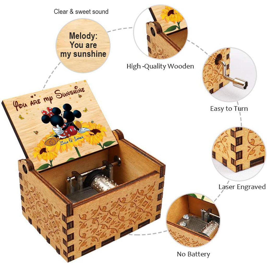 You're My Sunshine - Personalized Mouse Hand Crank Music Box