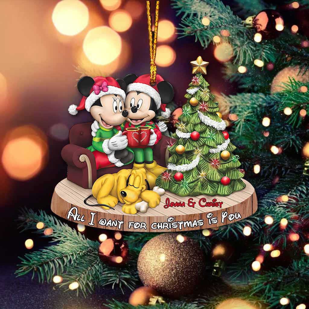 Magical Love - Personalized Christmas Mouse Ornament (Printed On Both Sides)