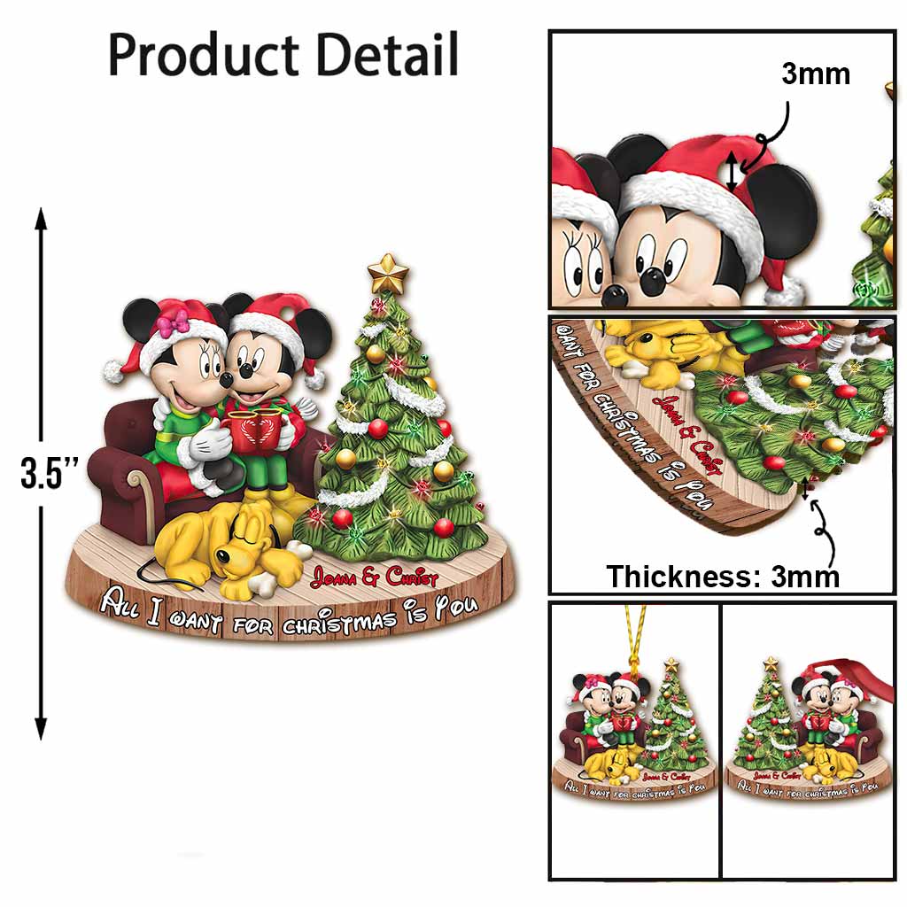 Magical Love - Personalized Christmas Mouse Ornament (Printed On Both Sides)