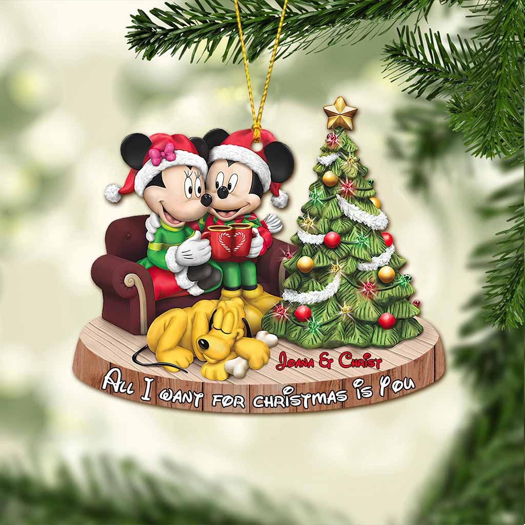 Magical Love - Personalized Christmas Mouse Ornament (Printed On Both Sides)