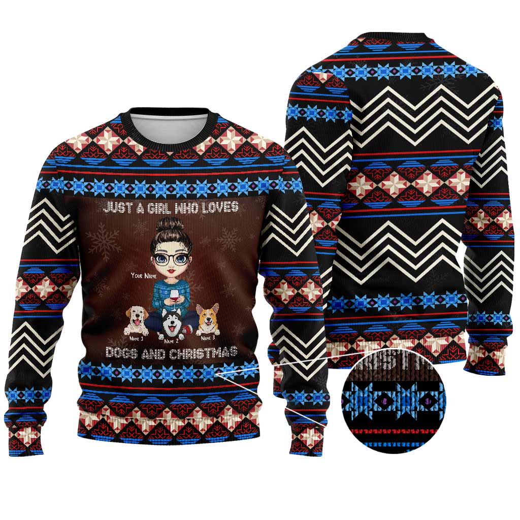 Just A Girl Who Loves Dogs And Christmas - Personalized Sweater