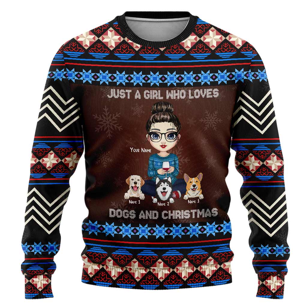 Just A Girl Who Loves Dogs And Christmas - Personalized Sweater