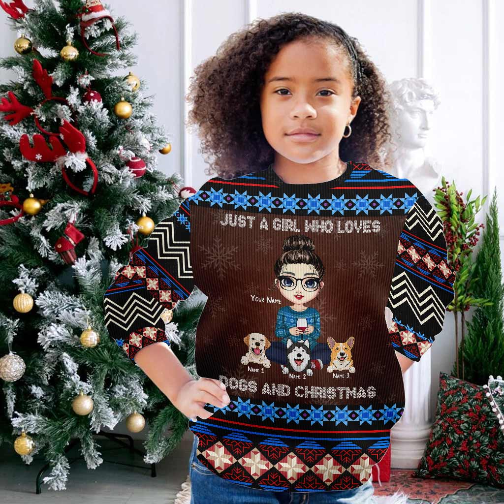 Just A Girl Who Loves Dogs And Christmas - Personalized Sweater