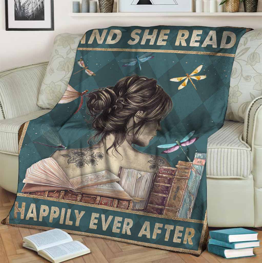 And She Read Happily Ever After - Book Blanket