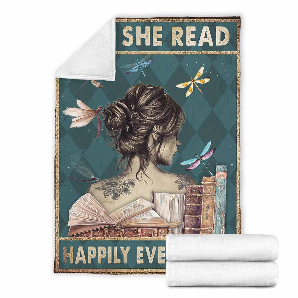 And She Read Happily Ever After - Book Blanket