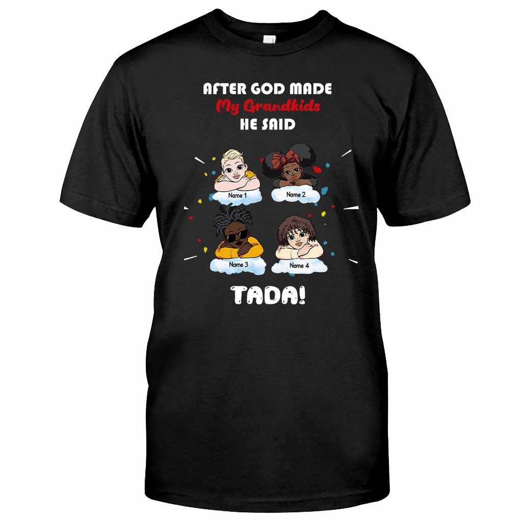 After God Made My Grandkids - Personalized Mother's Day Grandma T-shirt and Hoodie