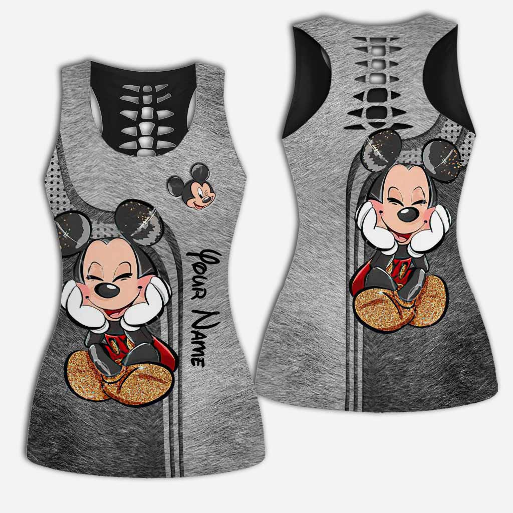 Cute Mouse Ears - Personalized Hollow Tank Top And Leggings