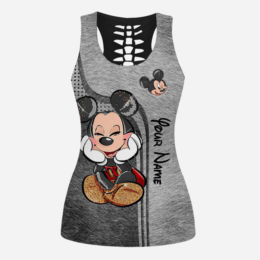 Cute Mouse Ears - Personalized Hollow Tank Top And Leggings