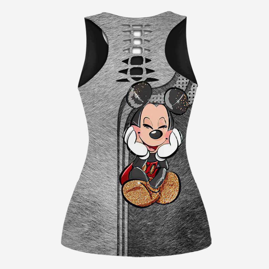 Cute Mouse Ears - Personalized Hollow Tank Top And Leggings