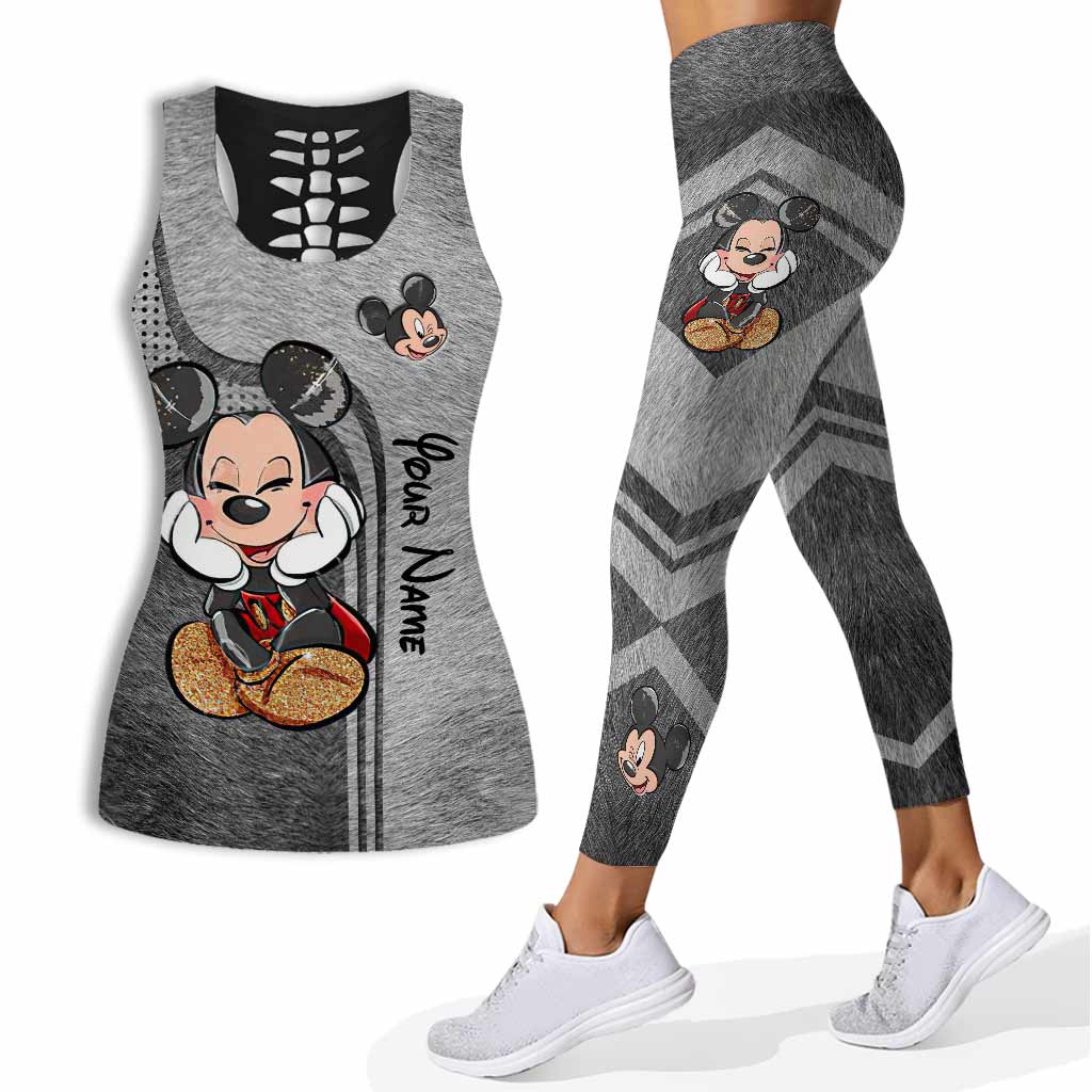 Cute Mouse Ears - Personalized Hollow Tank Top And Leggings