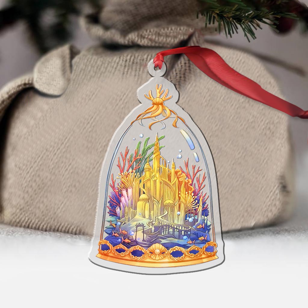 Under the Sea Castle - Christmas Mouse Transparent Ornament