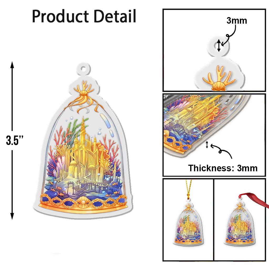 Under the Sea Castle - Christmas Mouse Transparent Ornament