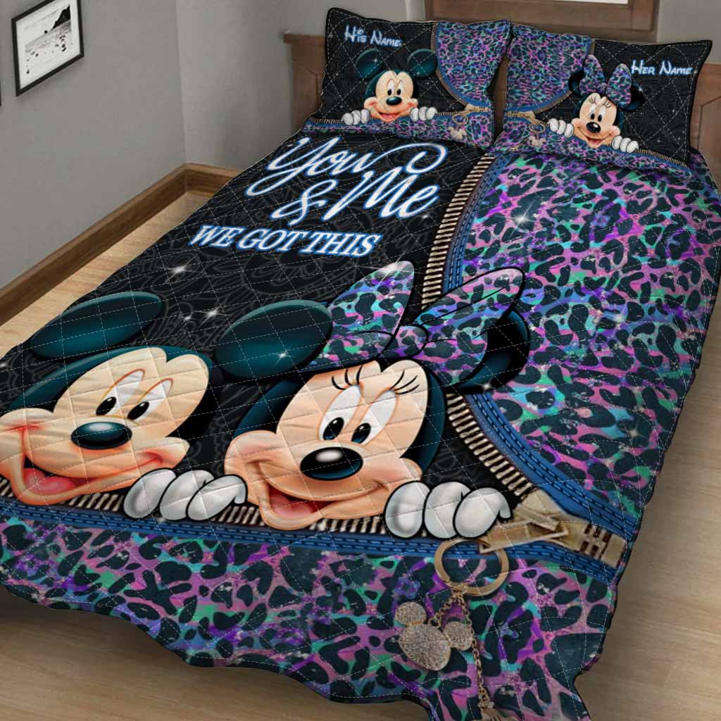 You & Me We Got This - Personalized Couple Mouse Quilt Set
