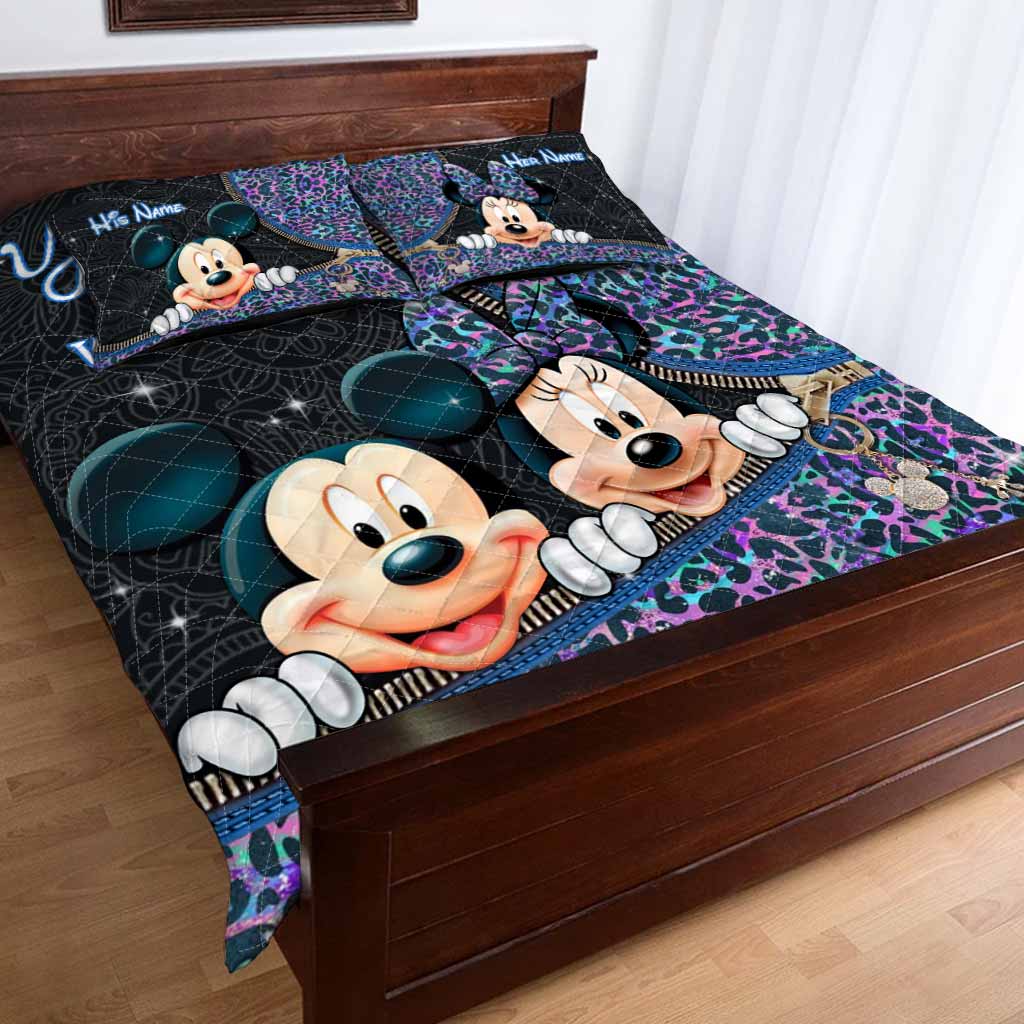 You & Me We Got This - Personalized Couple Mouse Quilt Set