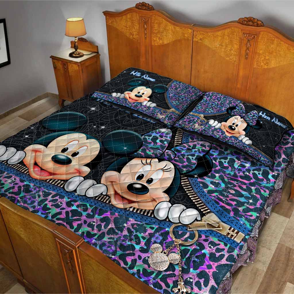 You & Me We Got This - Personalized Couple Mouse Quilt Set