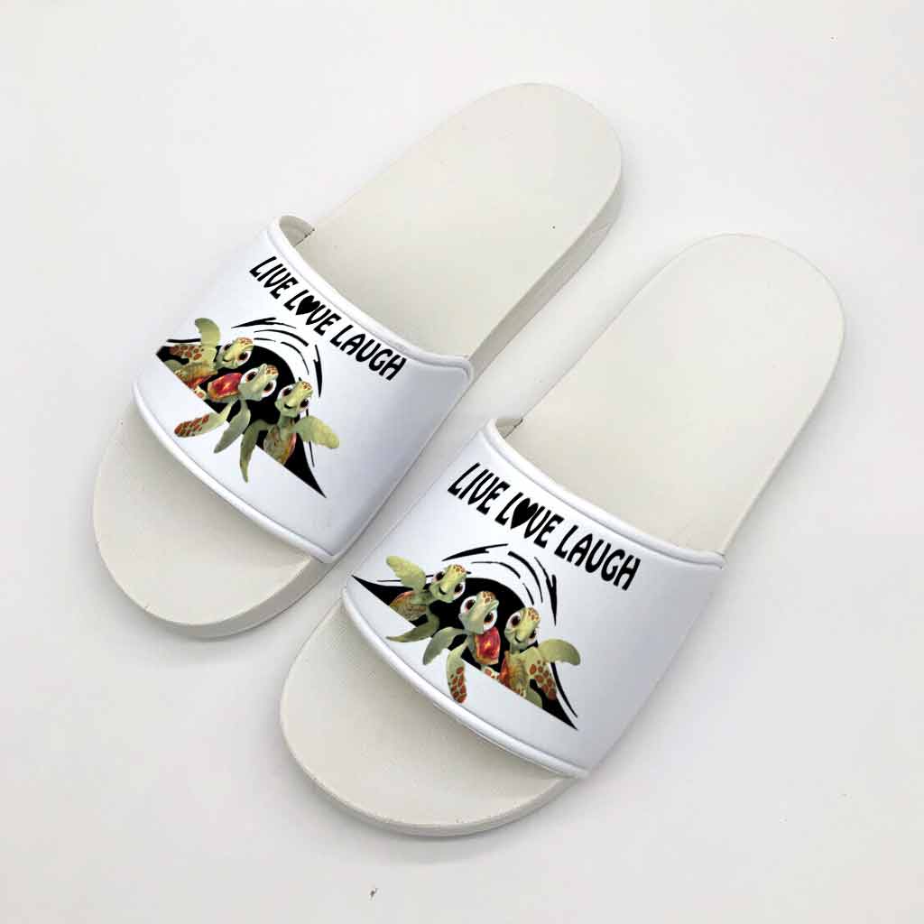 Live Love Laugh - Turtle Slide Sandals