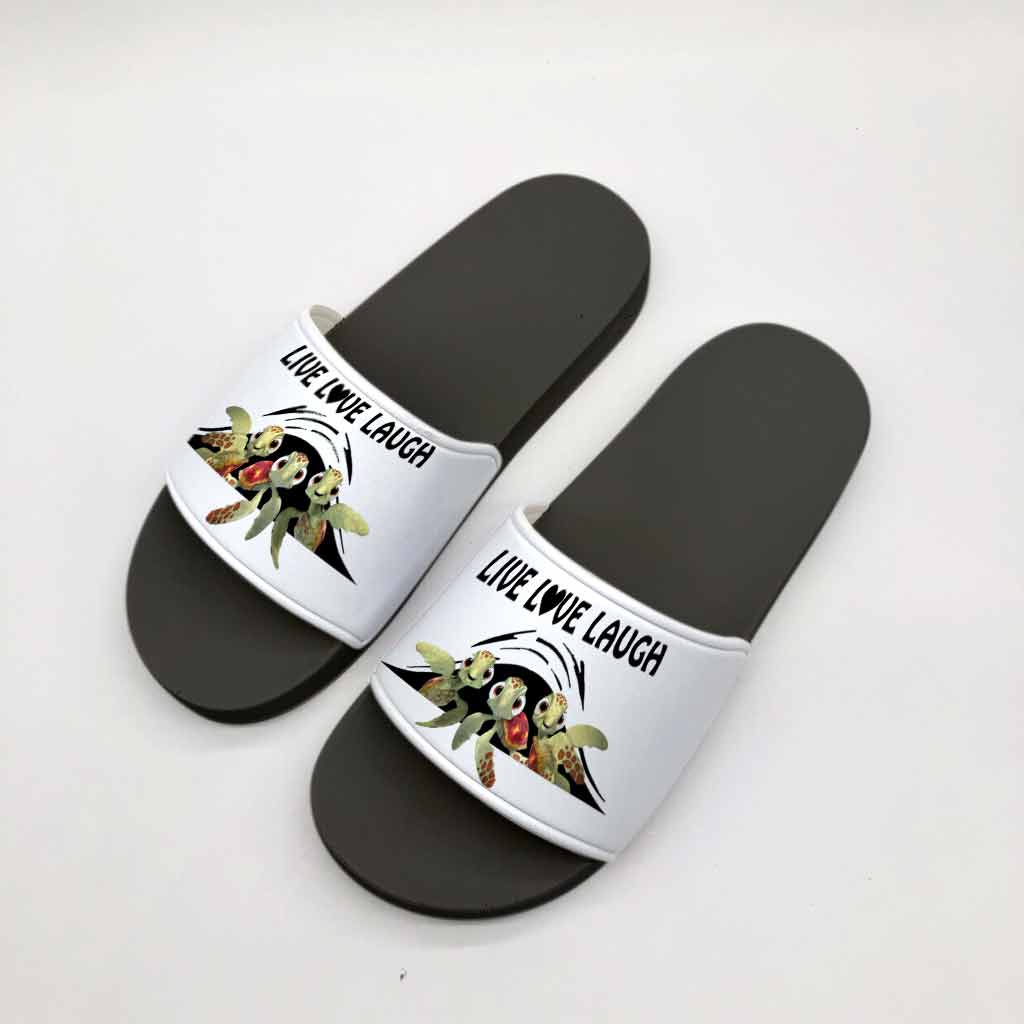 Live Love Laugh - Turtle Slide Sandals