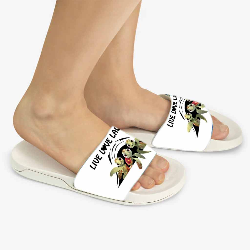 Live Love Laugh - Turtle Slide Sandals