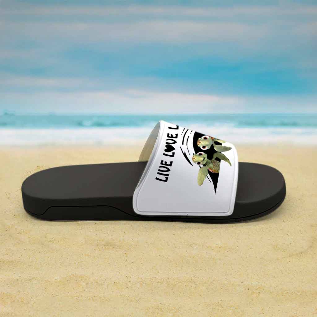 Live Love Laugh - Turtle Slide Sandals