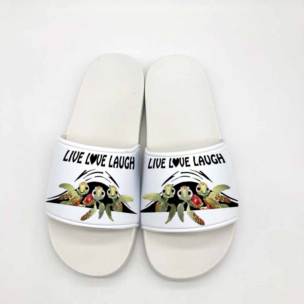 Live Love Laugh - Turtle Slide Sandals