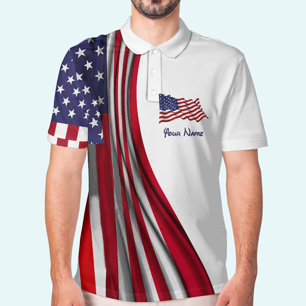 God Bless - Personalized Independence Day Mouse Polo Shirt
