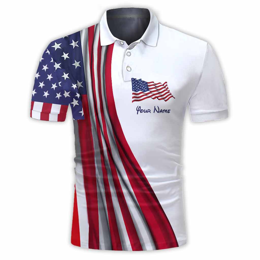 God Bless - Personalized Independence Day Mouse Polo Shirt