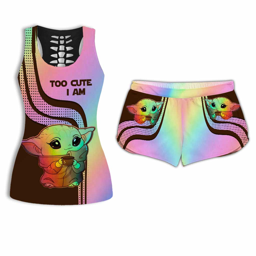 Cute Master - The Force Hollow Tank Top and Women Shorts