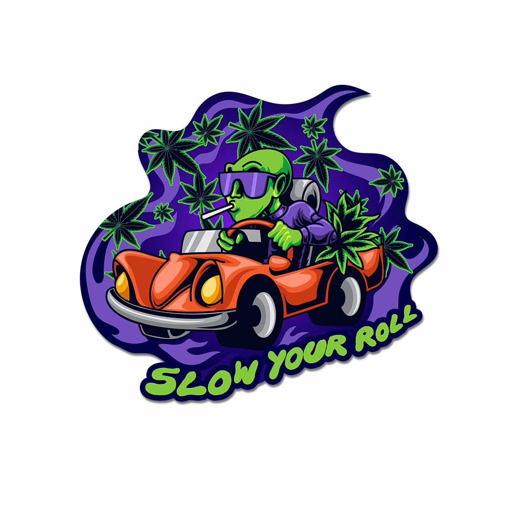 Slow Your Roll - Weed Decal Full