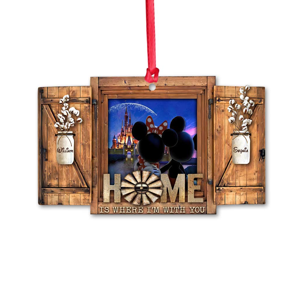 Home Is Where I’m With You - Personalized Christmas Mouse Ornament (Printed On Both Sides)