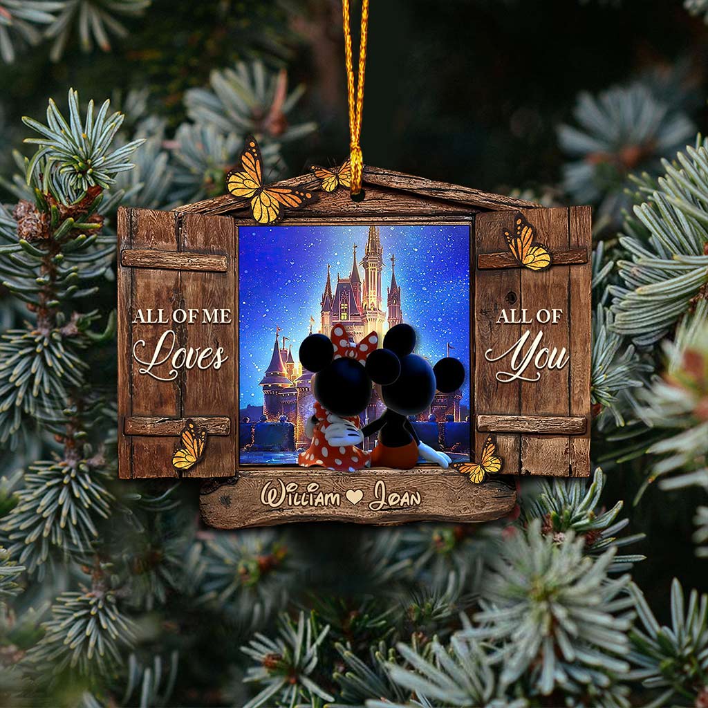 All Of Me Loves All Of You - Personalized Christmas Mouse Ornament (Printed On Both Sides)