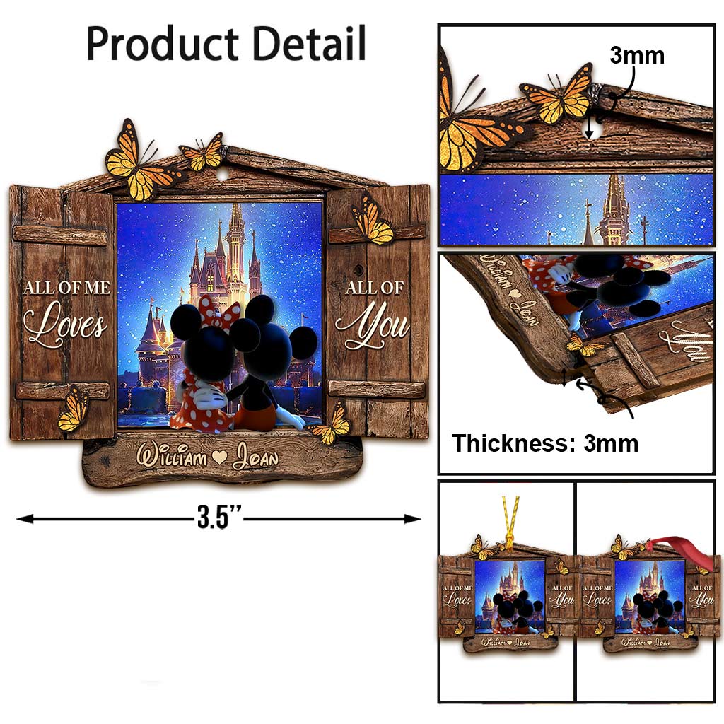 All Of Me Loves All Of You - Personalized Christmas Mouse Ornament (Printed On Both Sides)