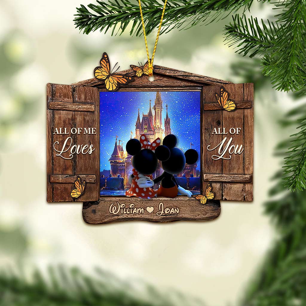All Of Me Loves All Of You - Personalized Christmas Mouse Ornament (Printed On Both Sides)