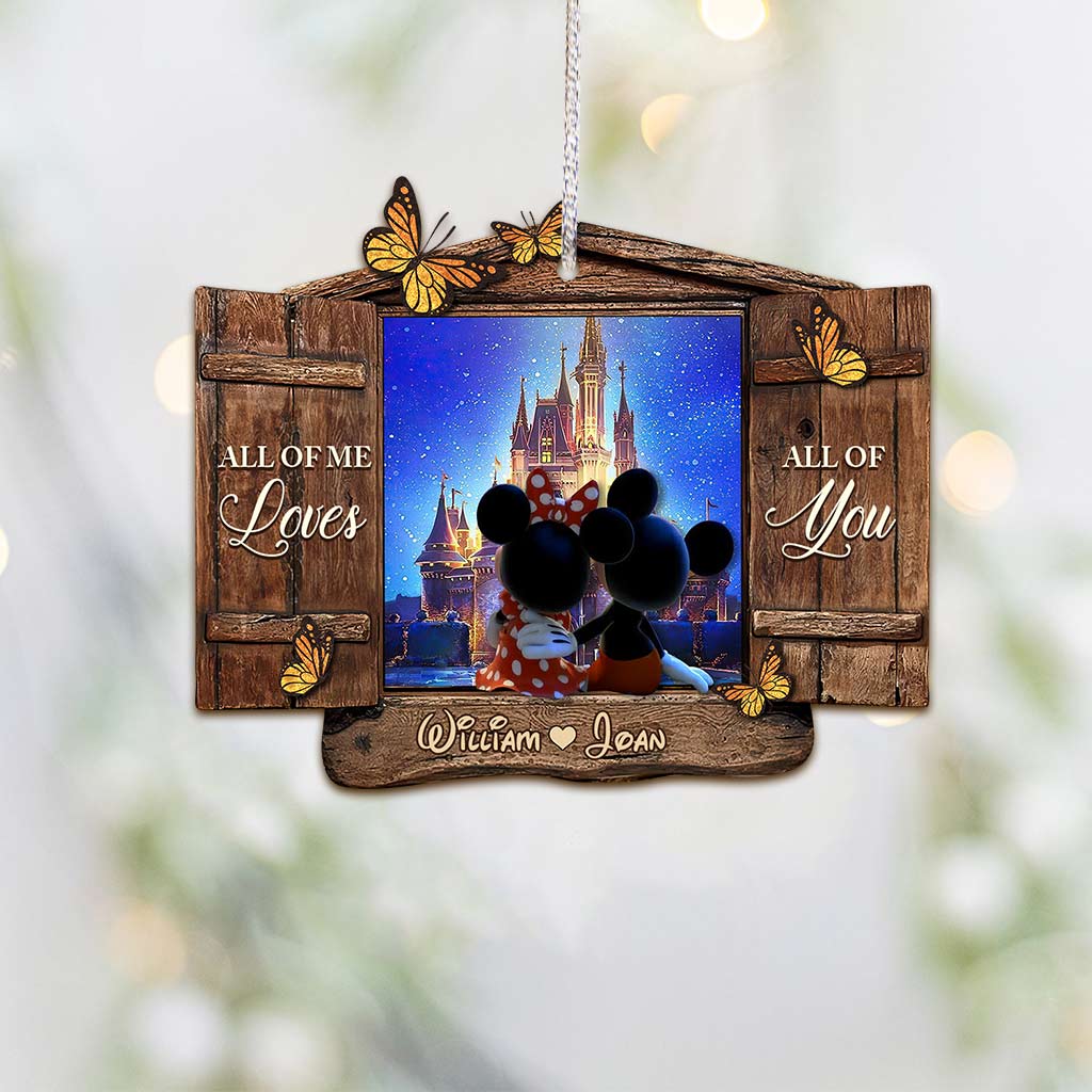 All Of Me Loves All Of You - Personalized Christmas Mouse Ornament (Printed On Both Sides)
