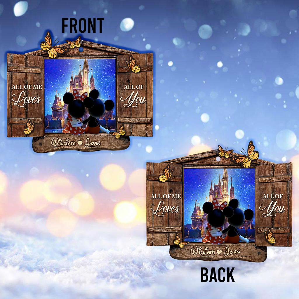 All Of Me Loves All Of You - Personalized Christmas Mouse Ornament (Printed On Both Sides)
