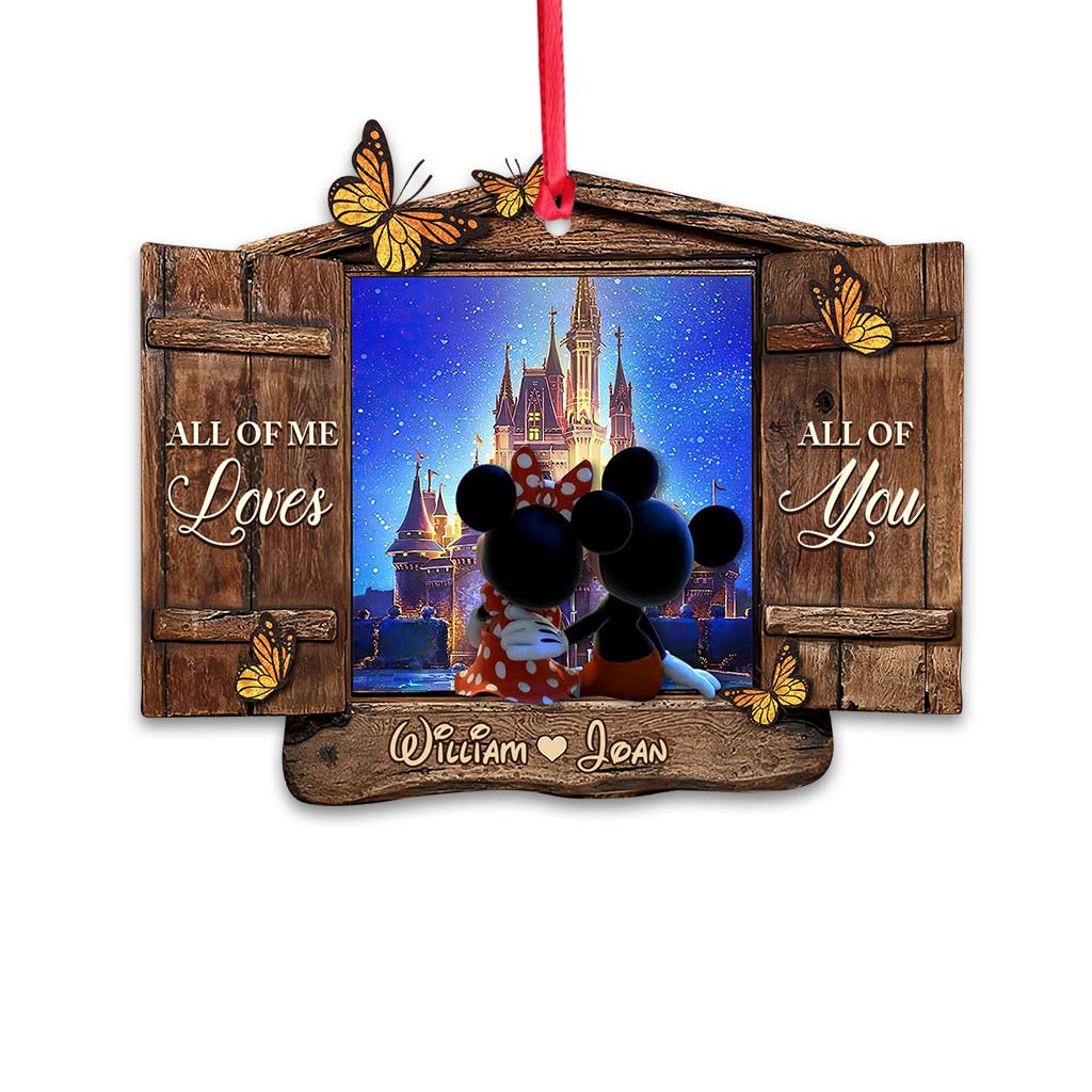 All Of Me Loves All Of You - Personalized Christmas Mouse Ornament (Printed On Both Sides)