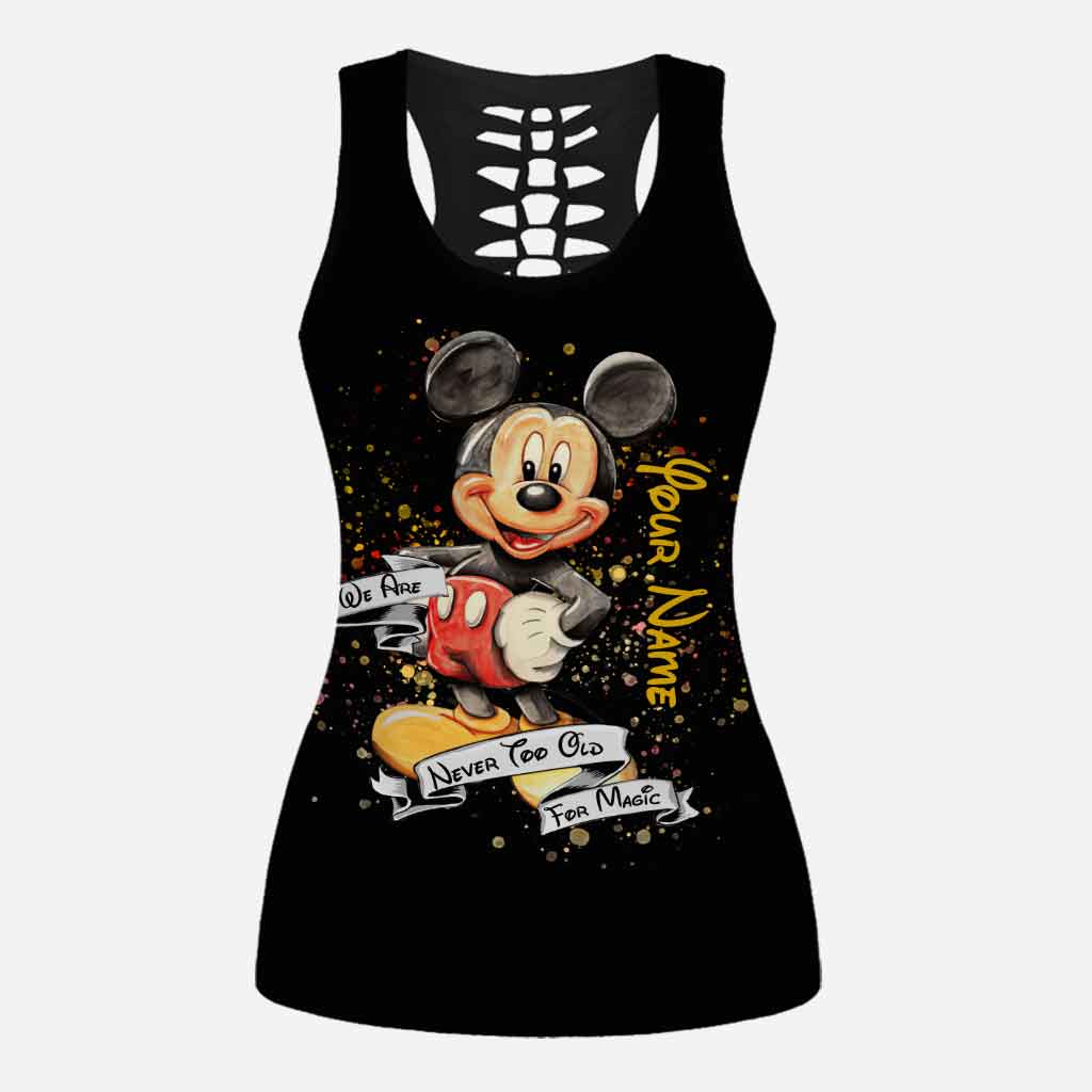 Never Too Old For Magic Mouse Ears - Personalized Hollow Tank Top and Leggings