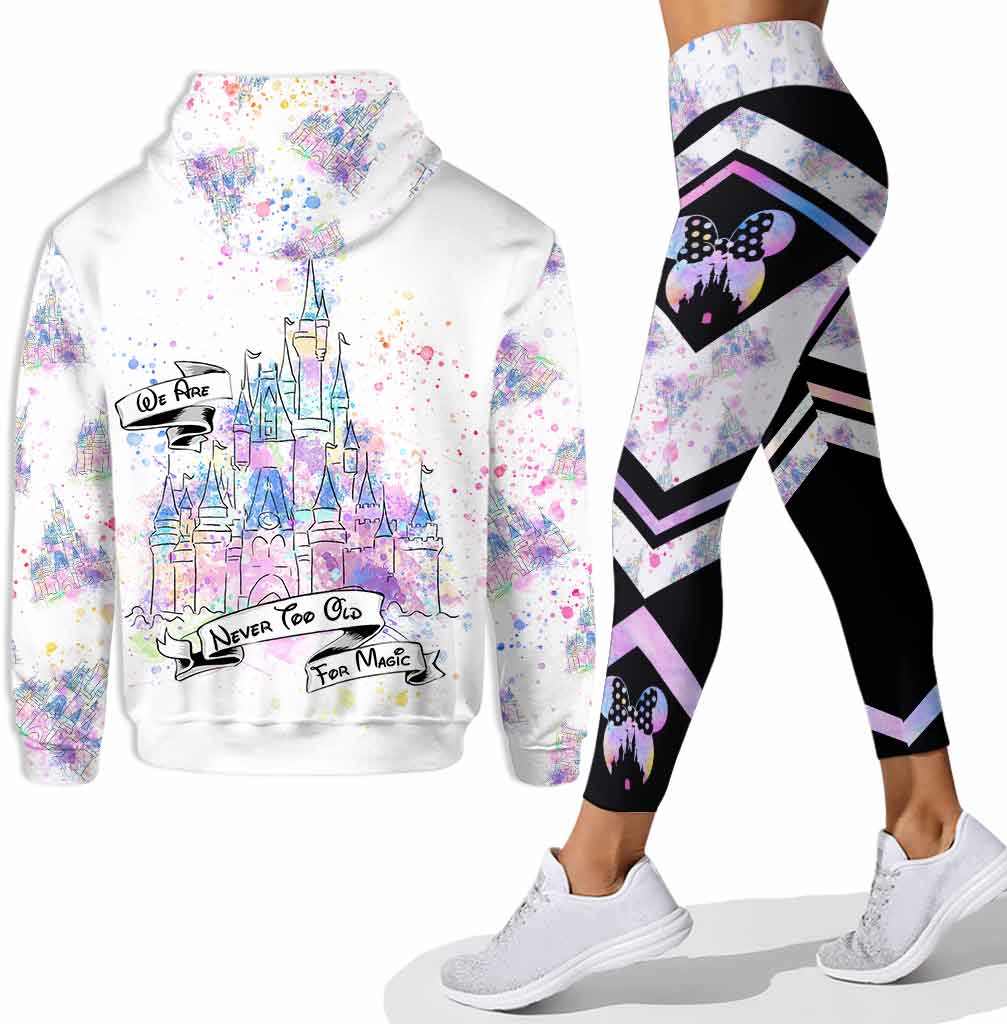 We Are Never Too Old For Magic Castle - Personalized Mouse Hoodie And Leggings
