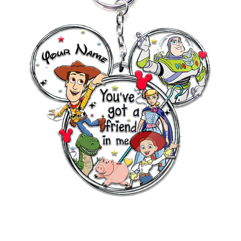 Walking In A Winter - Personalized Wonderland Mouse Keychain (Printed On Both Sides)