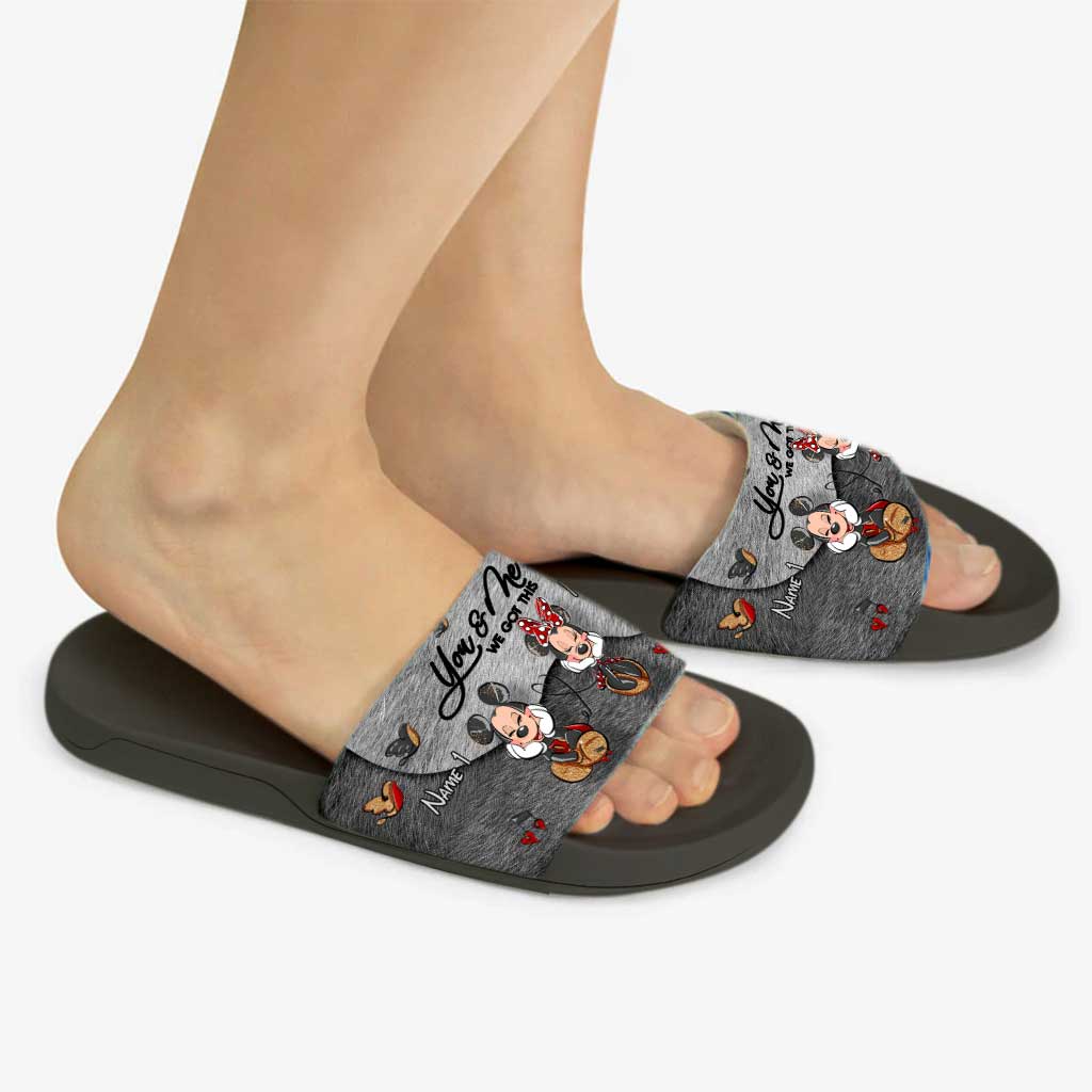 You And Me We Got This - Personalized Couple Mouse Slide Sandals
