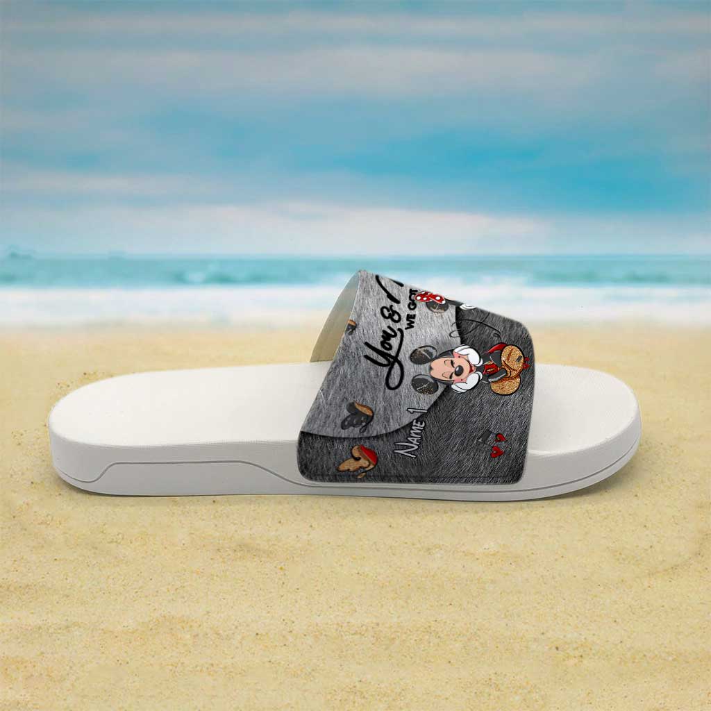 You And Me We Got This - Personalized Couple Mouse Slide Sandals