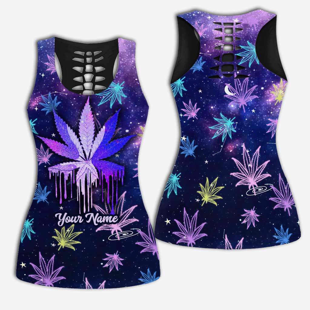 Get High Galaxy - Personalized Weed Hollow Tank Top and Leggings